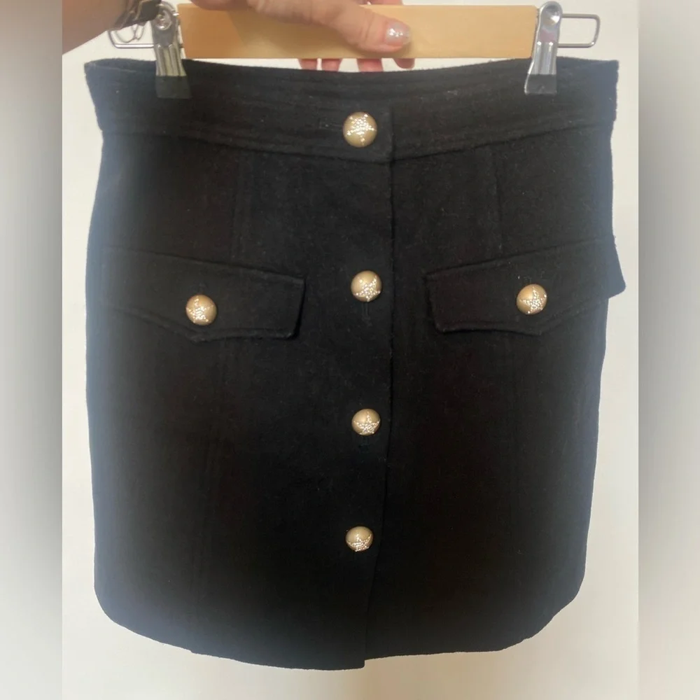 100%‎ Wool Skirt Star Buttons Size Medium